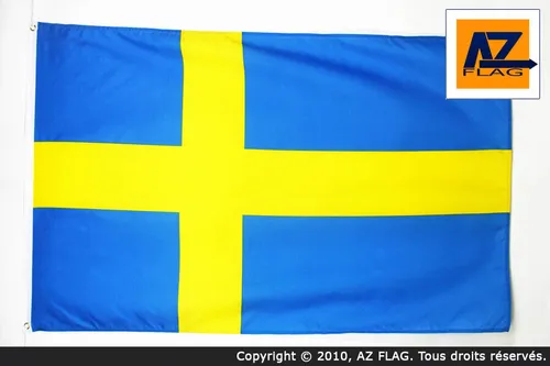FLAGGE SCHWEDEN 150x90cm - SCHWEDISCHE FAHNE  90 x 150 cm - flaggen AZ FLAG Top