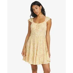 Billabong Minikleid Sweet Bouquet - Elegantes Mini-Kleid für Frauen - Leichtes 100 % Viskose-Minikleid mit Flügelärmeln in der trendigen Farbe Sunspell, perfekt für warme Tage und besondere Anlässe.