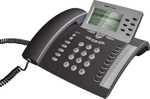 Tiptel 85 Sy.S0 anthrazit - VoIP-System Telefon - Festnetztelefon mit graphischem Display und 100 Einträgen in der Anrufliste. Modular erweiterbar und ideal für Büroanwendungen.