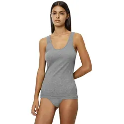 Marc O'Polo Damen Iconic Rib Undershirt, Grau, S EU - Tops, T-Shirts & Blusen für Damen, zeitloses Design mit hochwertigem Rib-Material für optimalen Tragekomfort