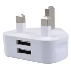 Duales USB-Ladegerät 2.1 A UK DC 5V 2.1A Weiß lädt auf