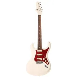 Danelectro 64S Artist Sign. Guitar Cream - E-Gitarre mit ikonischem 60er-Jahre-Design, Lindy Fralin Vintage Pickups und Wilkinson Tremolo für herausragenden Klang und Spielkomfort.