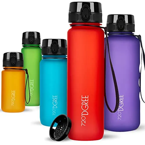 720°DGREE Trinkflasche 1l Sport “uberBottle“ softTouch +Sieb - BPA-Frei - Wasserflasche für Uni, Arbeit, Fitness, Fahrrad, Outdoor, Job - Sportflasche aus Tritan - Leicht, Stoßfest, Wiederverwendbar