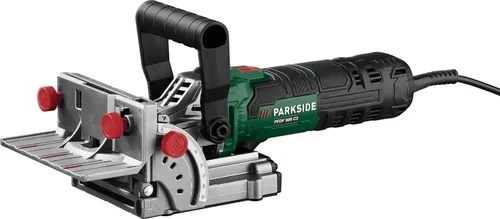 PARKSIDE® Flachdübelfräse PFDF 900 C3, 900 W mit Staubabsaugungsadapter - Professionelle Flachdübelfräse für präzise Nuten in Holz, ideal für stabile Verbindungen. Mit 900 W Motor und Staubabsaugungsadapter für sauberes Arbeiten.