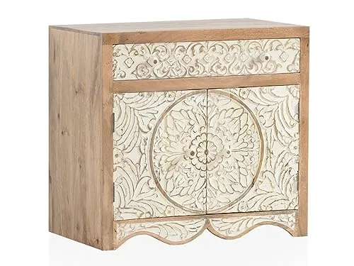 Woodkings Waschtisch Delhi I 80 cm breit - Rustikaler und moderner Waschtischunterschrank aus massivem Mango-Holz, ideal für individuelle Anpassungen und einzigartiges Design im Badezimmer.