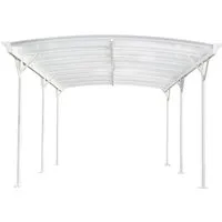 Carport Falo weiß - Carport aus wartungsfreier Aluminium-Konstruktion, mit wetter- und UV-beständigen Polycarbonat-Doppelstegplatten. Bietet optimalen Schutz für dein Auto und ist ein eleganter Eyecatcher für dein Grundstück.