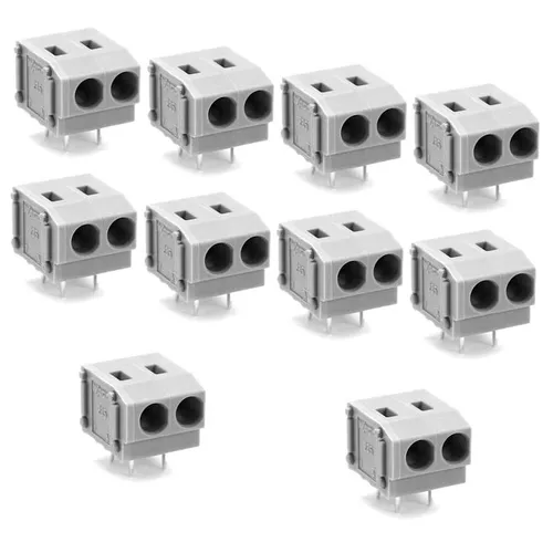 10x WAGO 235-402 Leiterplattenklemme PUSH WIRE®, RM5/5,08, grau, 2-polig