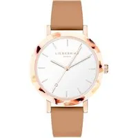 Liebeskind Berlin Damenuhr - Roségold - 37 mm - Elegante Quarz-Armbanduhr - Elegante Damenuhr aus poliertem Edelstahl mit kratzfestem Glas und einem stilvollen Echtlederband. Ideal für jeden Anlass und sorgt für einen besonderen Akzent in deinem Look.