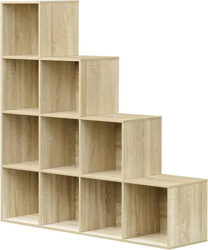 Woltu Bücherregal Würfelregal 120x120 cm in Weiß - Praktisches Würfelregal mit 10 Fächern für Bücher, Spielzeug und Deko. Stabil und sicher dank rutschfester Pads und Kippsicherung, ideal für jeden Raum. Einfacher Aufbau mit bebilderter Anleitung.