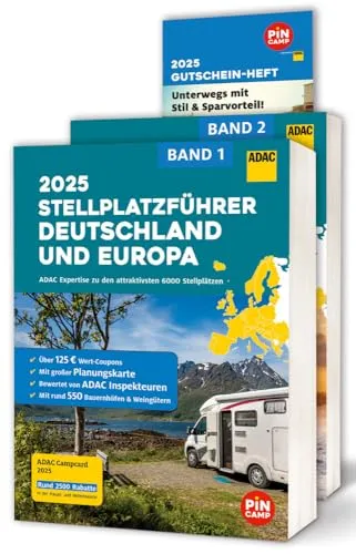 ADAC Stellplatzführer 2025: Über 6000 Stellplätze in Deutschland und Europa - Freizeit, Haus & Garten – Entdecken Sie über 6000 Stellplätze, inklusive 550 Bauernhöfen und Weingütern, sowie exklusive Rabatt-Coupons mit der ADAC Campcard.