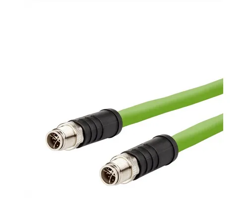 Metz Connect Verbindungsleitung M12 ST-M12 ST, 8-pol X-kodiert LAN-Kabel, M12-X Männlich (Stecker), M12-X Männlich (Stecker) (200.0 cm), gerade-gerade, Schleppkette