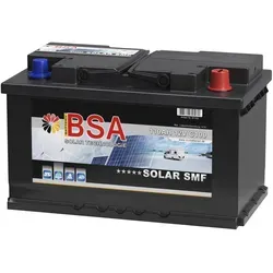 BSA Solarbatterie SMF 110AH 12V - Wartungsfreie Qualität - Zyklensichere Solarbatterie für Yachten, Caravans und Photovoltaikanlagen. Hervorragende Leistung, hohe Lebensdauer und wartungsfrei dank innovativer Plattenkonstruktion.
