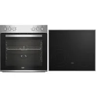 Beko BBUE12020X Einbauherdset - Hochwertiges Herd-Set mit Glaskeramik-Kochfeld und Edelstahlrahmen, bietet 6 Heizarten und eine innovative SteamShine-Reinigungsfunktion für müheloses Kochen und Reinigen.