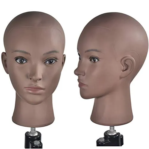 Davinona Ba Sha Afrokosmetologie Mannequin-Kopf für Perückenherstellung, Perücke, Hut, Brille, Display mit kostenloser Klemme