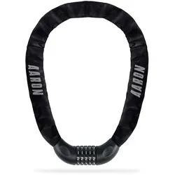 AARON Lock One Fahrradschloss mit Zahlencode - Schwarz - Fahrradschlösser mit 100 cm Länge, flexibles Zahlenschloss mit 5-stelliger Kombinationssicherung für hohen Diebstahlschutz und langlebige Qualität.
