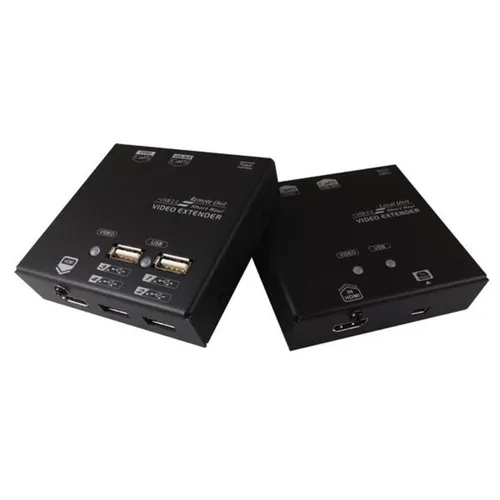 VALUE 14993041 - HDMI/USB KVM Extender über Cat.5e/6 bis 60m - KVM-Umschalter für HDMI und USB, ideal für professionelle Video-Anwendungen, ermöglicht Steuerung bis 60 Meter entfernt mit Full HD Auflösung und stabilem Metallgehäuse.