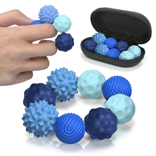 Magnetic Fidget Balls for Adults, 8Pcs Silicone Sensory Stress Relief Balls with Autism, ADHD, Anxiety, Quiet Executive Desk Fidget Balls,Christmas Stocking Fillers for Teenage Girls Women