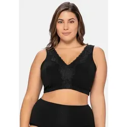 Sheego Bügelloser BH in Bustier-Form - Funktionsunterwäsche, ideal für große Größen, mit eleganter Spitzenborte und breiten, nicht verstellbaren Trägern für hohen Tragekomfort.