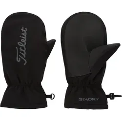 Titleist StaDry Cart Mittens Fäustlinge – Schwarz - Wasserdichte Fäustlinge aus StaDryTM-Material mit weichem Mikrofleece-Innenfutter. Ideal für kalte Golftage, bieten sie optimalen Grip und Komfort. Ergonomische Form und verstellbarer Klettverschluss sorgen für perfekten Sitz.
