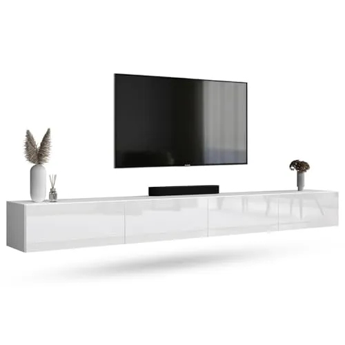 Planetmöbel West TV-Schrank 280 cm - TV-Halterung mit flexiblem Stauraum, wahlweise hängend oder stehend, inklusive hochwertigem Kabelmanagement für eine saubere Optik im Wohnzimmer.