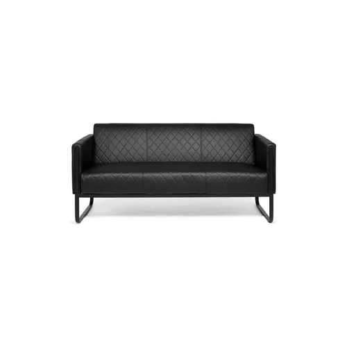 hJh-OFFICE Sofa ARUBA BLACK, 3-Sitzer Kunstleder Schwarz - Trendiges 3-Sitzer Loungesofa aus pflegeleichtem Kunstleder, belastbar bis 350 kg. Ideal für stilvolle Büros oder Wohnräume.
