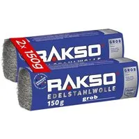 RAKSO Edelstahlwolle Banderole Sorte Grob 2 x 150g