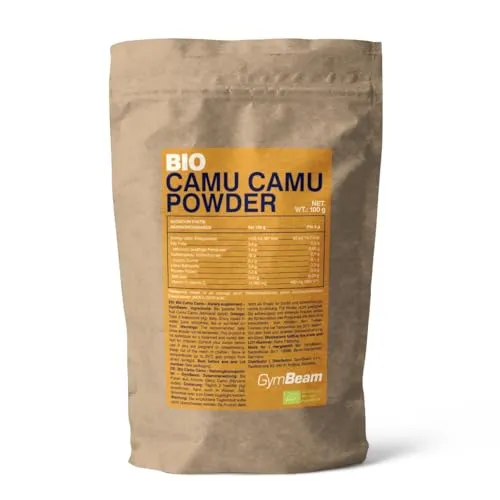 GymBeam Camu Camu Pulver Bio - Exotische Frucht aus Südamerika, reich an Vitamin C und Antioxidantien, 200mg Vitamin C pro Dosis, unterstützt Immunsystem und Zellschutz, ideal für Getränkem, 100 g