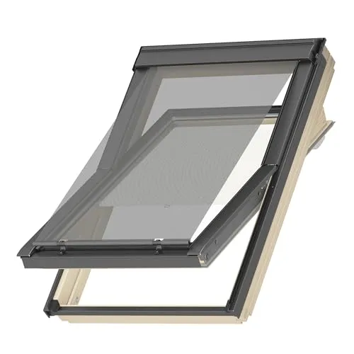 Dachfenster Hitzeschutz-Markise für VELUX MK08/M08/MK06/M06/MK04/M04 - Effektive Hitzeschutz-Markise mit transparentem Gewebe, ideal für Wohnzimmer und Büros. Reduziert Tageslicht und Aufheizung, passend für manuelle VELUX Dachfenster.