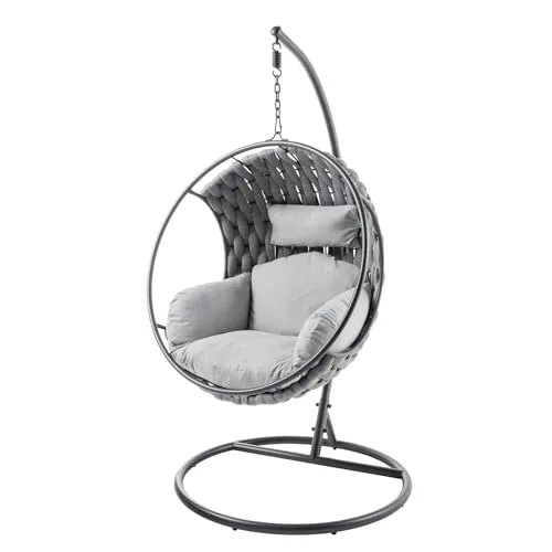 Hängesessel ROPE anthrazit / grau von riess-ambiente - Wetterfester Hängesessel für Garten und Terrasse, belastbar bis 120 kg und ideal für entspannende Momente im Freien.