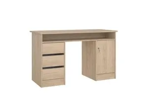 Function Plus Schreibtisch mit 1 Tür und 3 Schubladen – Farbwahl Jackson Hickory - Moderner Schreibtisch mit 1 Tür und 3 praktischen Schubladen. Bietet viel Stauraum und eine ansprechende Holznachbildung für Ihr Büro.