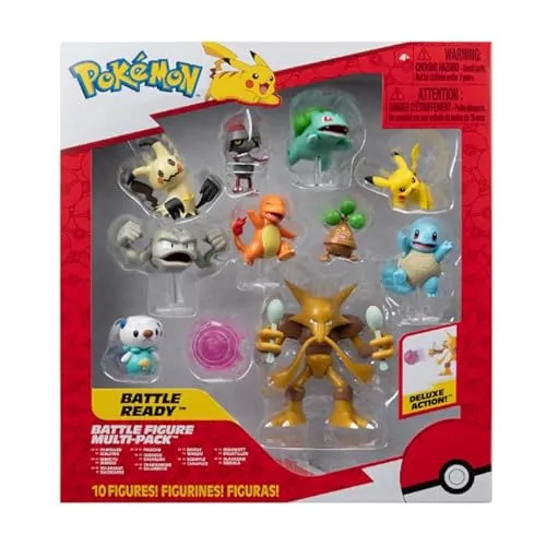 PKW Kampffigur MP 10 Stück: Pikachu, Squirtle, Bulbasaur & mehr - Actionfiguren für Kinder, Set mit 10 beliebten Pokémon-Figuren, ideal für kreatives Spielen und Sammeln.