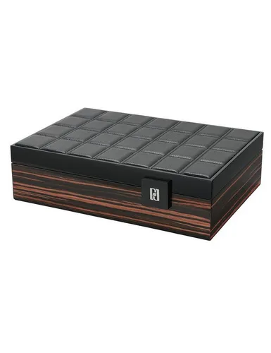 Paul Design Uhrenbox Collector 20112 Macassar für 10 Uhren - Elegante Uhrenbox für 10 Uhren aus edlem Holz und Kunstleder. Ideal zur stilvollen Aufbewahrung und Präsentation Ihrer Uhren. Maße: 360 x 100 x 250 mm, Gewicht: 3.2 kg.