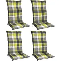 Beautissu Polsterauflage Sunny, 4er Set Hochlehner Auflage 100x50x6cm - Auflagen für Hochlehner Stühle, hohe UV Lichtechtheit von 5 und weiche Schaumkernfüllung für maximalen Sitzkomfort. Ideal für Gartenmöbel.