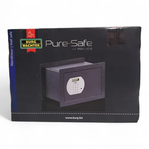 Burg Wächter Pure-Safe PSW 120 E Wandtresor mit Elektronikschloss - Wandtresor mit 4,50L Volumen, kompakt und sicher verankert in der Wand, schützt Ihre Wertsachen zuverlässig vor Diebstahl.
