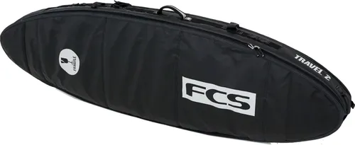 FCS TRAVEL 2 FUN BOARD Surfcover 2025 - 7,0 schwarz/grau - Surf Bags und Zubehör mit 10mm Doppeldichte-Polsterung für besten Schutz gegen Stöße und ergonomischem Schulterpolster für optimalen Tragekomfort.