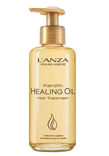 Lanza Keratin Healing Oil Hair Treatment 185ml - Haarkuren mit intensivem Keratin-Gehalt für gesundes, glänzendes Haar. Die 185ml-Flasche bietet Hitzeschutz bis 260 °C und reduziert die Trocknungszeit für mühelos gepflegte Haare.