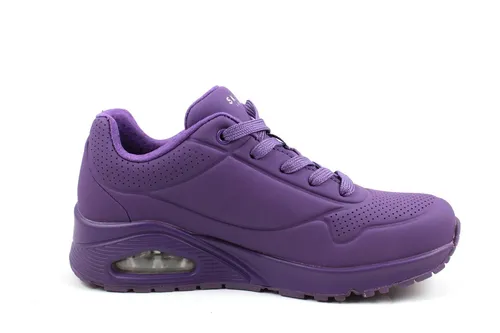 Skechers Damen UNO Stand ON AIR - Purple Durabuck/Mesh, 39 EU - Damen-Sneaker mit atmungsaktivem Mesh-Obermaterial und bequemer Dämpfung für ganztägigen Komfort.