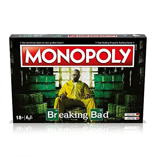 Monopoly - Breaking Bad (deutsch/englisch) - Gesellschaftsspiel für Fans: Erlebe die Welt von Breaking Bad mit 6 exklusiven Sammler-Spielfiguren und strategischem Spielspaß.