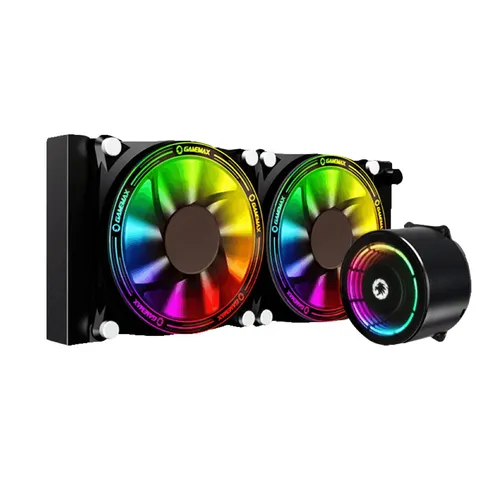 GAMEMAX IceChill 240 ARGB Wasserkühlung mit 2 Lüftern - Hochwertige Wasserkühlung für Computer mit beeindruckender ARGB-Beleuchtung und leisen Lüftern. Ideal für optimale Kühlung und stylisches Gaming-Setup.