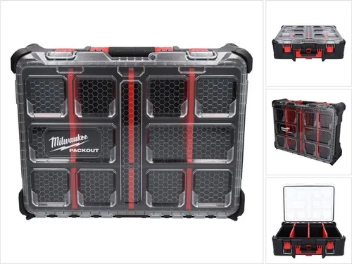 Milwaukee Deep Packout Organizer - 4932478625 - Werkzeugkästen mit hochwertiger Bauweise, bietet außergewöhnliche Langlebigkeit und Robustheit für Profis.