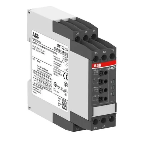 ABB Stotz S&J Temperaturüberwachung CM-TCS.21S - Präzises Temperaturüberwachungsrelais für Über- und Untertemperatur, ideal für zuverlässige Überwachung in Elektroinstallationen.