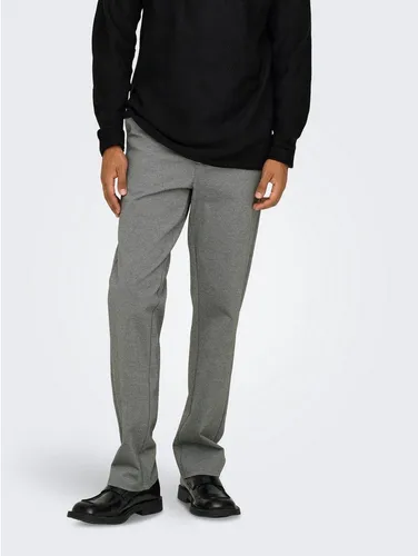 ONLY & SONS Stoffhose "ONSMARK REGULAR 0209 PANT", Gr. 30 - Medium Grey Melange - Wanderhose für Herren mit klassischer Beinform, ideal für Freizeitaktivitäten. Pflegeleicht und aus widerstandsfähigem Webstoff für hohen Tragekomfort.