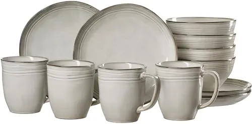 Ritzenhoff & Breker Frühstücks-Geschirrset Kendra (12-tlg) für 4 Personen - Geschirr-Frühstückssets mit einzigartigem Pottery-Charme und reaktivem Glasur-Effekt, der jedes Teil zu einem individuellen Kunstwerk macht.