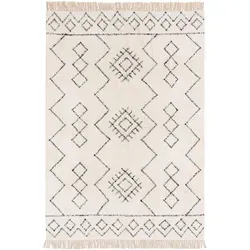 benuta Nest Baumwollteppich Creme 80x120 cm - Waschbarer Baumwollteppich im modernen Rautendesign, ideal für Fußbodenheizung, pflegeleicht und perfekt für jeden Raum.