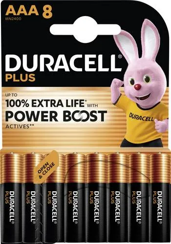 Duracell Plus Power Boost Micro (AAA)-Batterie Alkali-Mangan 1.5V 8St.