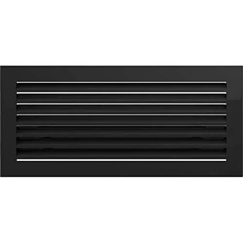 Kratki Lüftungsgitter FRESH 17x37 schwarz - Modernes Lüftungsgitter für Kaminanwendungen, aus pulverbeschichtetem Stahl, ideal für den Innenbereich und sorgt für optimale Luftzirkulation.