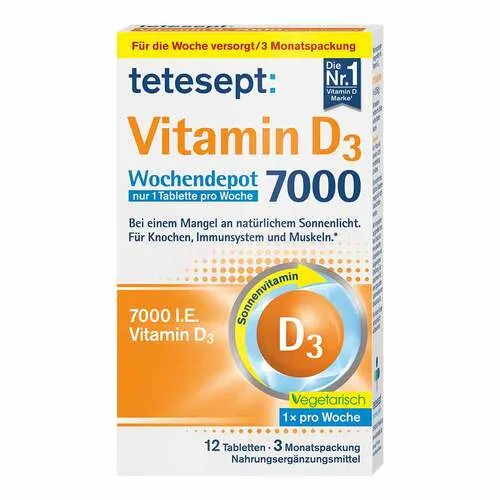 Tetesept Vitamin D3 7.000 Wochendepot Filmtabletten 6.1 g