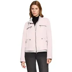 Amber & June Damen Sommerjacke mit Stehkragen 44, Viola - Lässige Sommerjacke mit Stehkragen, ideal für sportliche Outfits. Die unifarbene Gestaltung und die Gesamtlänge von 58 cm bieten vielseitige Kombinationsmöglichkeiten.