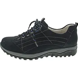 Waldläufer Honora Black Damenschuh Größe 37 - Der Waldläufer Honora Black Damenschuh in Größe 37 überzeugt durch hochwertiges Leder und eine flache Absatzhöhe von 1 cm. Ideal für Alltag und Freizeit, mit individuell anpassbarer Schnürung für optimalen Komfort.
