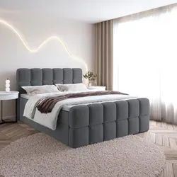 Boxspringbett SELA mit Topper T25 und Bettkästen - Dunkelgrau (140x200) - Erleben Sie den Komfort des Boxspringbettes SELA mit stilvollem Design und praktischen Bettkästen für zusätzlichen Stauraum. Ideal für ein modernes Schlafzimmer und höchsten Schlafkomfort.